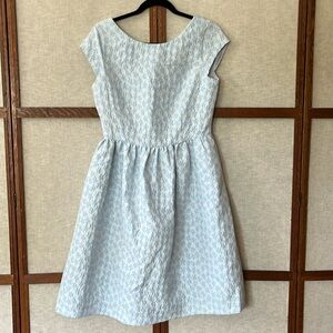 Helene Berman London Women’s Flower Jacquard Pale Blue Dress - Size 8